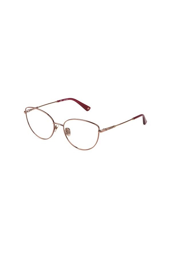 Nina Ricci Vnr258 Lunettes de Soleil, Rouge Brillant/doré Bordeaux, 53 Femme