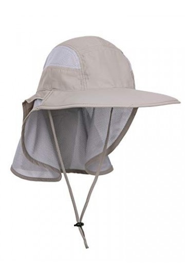 WANYING Chapeau/Casquette de Safari Chapeau de Soleil pour Femme Homme UV Protection avec 12cm à Large Bord Protection du Cou