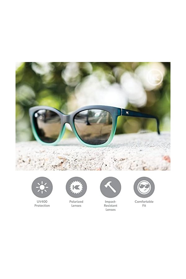 Knockaround Deja Views Lunettes de soleil polarisées, protection UV400 complète, Marée montante, Taille unique