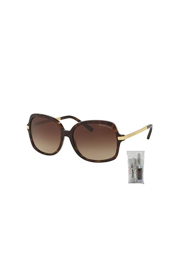 Michael Kors MK2024 ADRIANNA II Square 310613 57M Dark Tortoise/Brown Gradient Sunglasses For Women +FREE Complimentary Eyewe