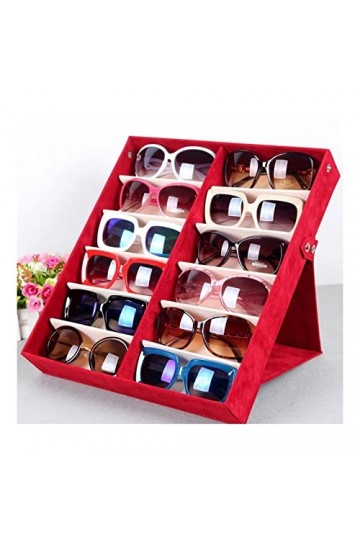 Support de Lunettes de Soleil Plateau de Lunettes Debout Vitrine de Lunettes de Soleil Boîte de Rangement de Lunettes 12 empl