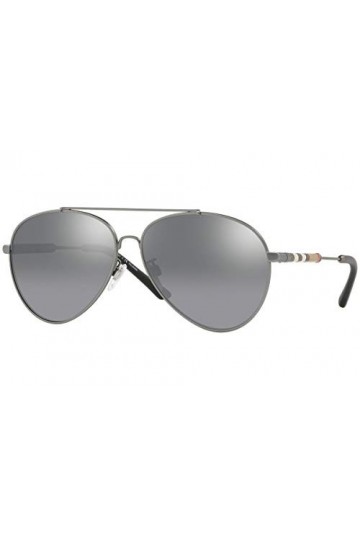 BURBERRY 0BE3092Q 101482 60 Montures de Lunettes, Gris Matte Gunmetal/Polargreymirrorgradsilver , Femme