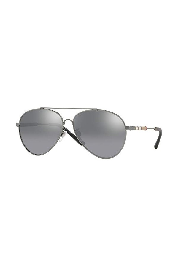 BURBERRY 0BE3092Q 101482 60 Montures de Lunettes, Gris Matte Gunmetal/Polargreymirrorgradsilver , Femme