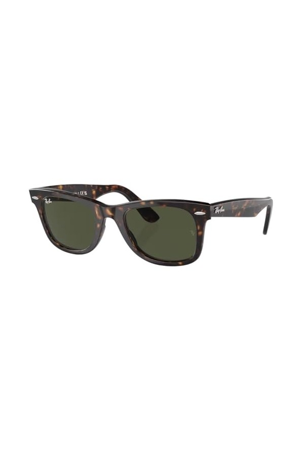 RayBan Wayfarer RB2140 902 50 Tortoise/vert cristal, Tortue/vert classique G-15, 50 cm