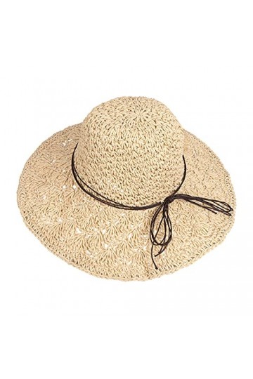 Chapeau de Paille Femmes Pliable Bohême Été Femmes Chapeau de Plage Bord Doux Respirant Grande Largeur Cap pour Voyage Vacanc