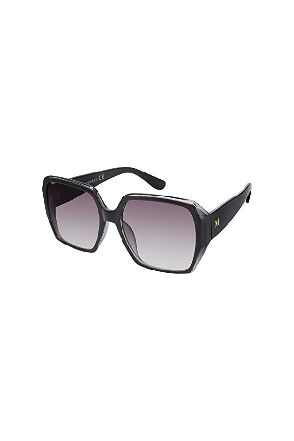 MARTHA STEWART Ms123 Mod Lunettes de soleil carrées de protection UV pour femme Cadeaux intemporels 64 mm, Noir, 64 mm