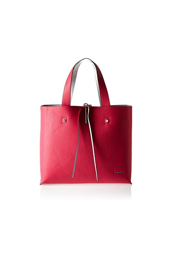 Calvin Klein STEF Reversible Tote, Sac Femme, Rose Bright Rose , 18x34x29 cm b x h x t 