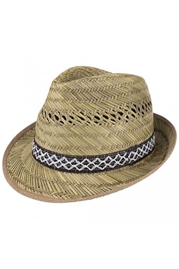 Lipodo Chapeau Harvester de Paille Protection Solaire Dames/Hommes - Made in Italy - Chapeau de Soleil - Chapeau en Paille 