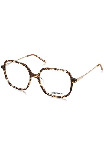 Zadig & Voltaire Vzv328 Lunettes de Soleil, Havane Brune Brillante et Jaune, 53 Femme