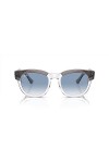 Ray-Ban Lunettes de soleil unisexes Rb0298s Mega Hawkeye, Gris sur transparent/bleu dégradé transparent, 53 mm