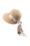 KUKICAT Femme Casquette Visière en Paille Large Bord Chapeau de Soleil Plage Anti-UV Soleil Capeline avec Ruban Florales Eté 