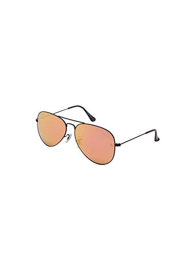 PrempCo Lunettes de soleil aviateur rose miroir pour femme, Noir