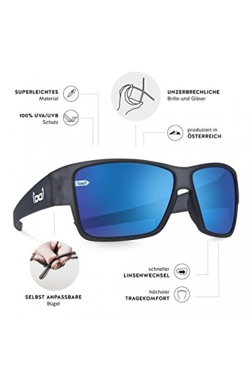Gloryfy G14 Iceberg Blue Lunettes de Soleil, Anthrazit, L Mixte