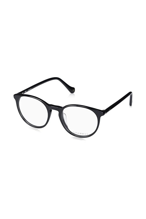 Nina Ricci Vnr337 Lunettes de Soleil, Noir Brillant, 50 Femme