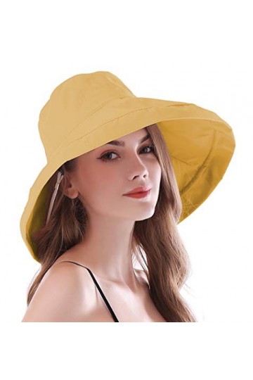 AIDIER Chapeaux de Soleil à Bord Large pour Femmes Anti UV Chapeau dété de Plage Pliable Casquette Respirant avec Corde, Boo