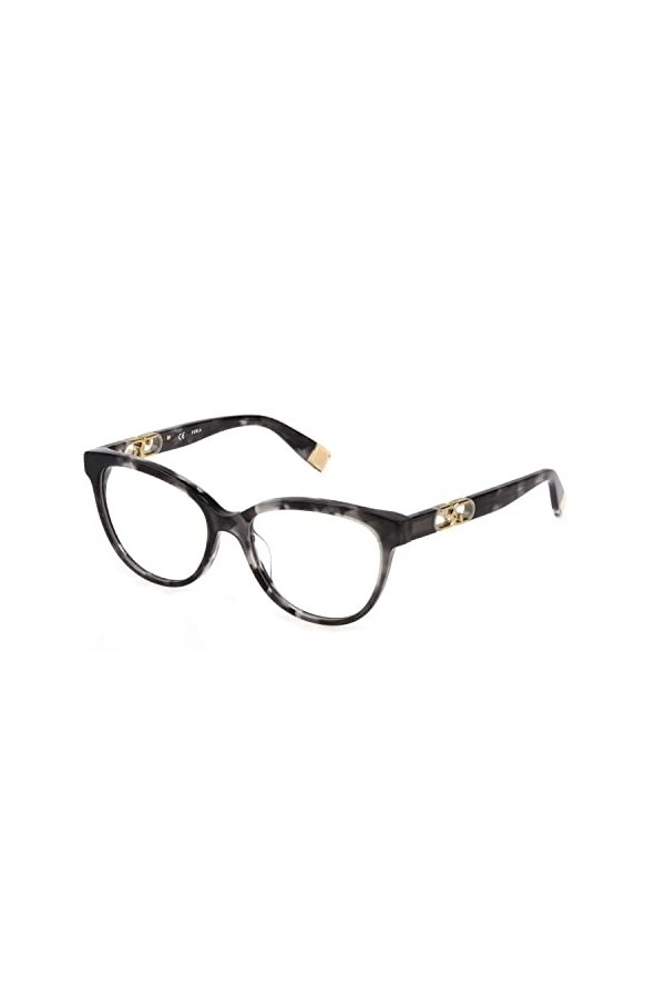 Furla Vfu634 Lunettes de Soleil, Shiny Grey/Black Havana, 53 Femme