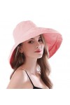 AIDIER Chapeaux de Soleil à Bord Large pour Femmes Anti UV Chapeau dété de Plage Pliable Casquette Respirant avec Corde, Boo