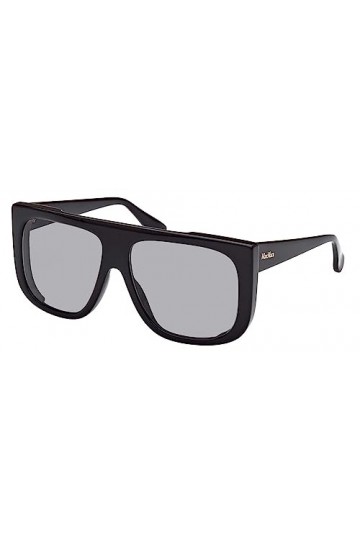 MaxMara Eileen Lunettes de Soleil, Noir Brillant, 60/15/135 Femme