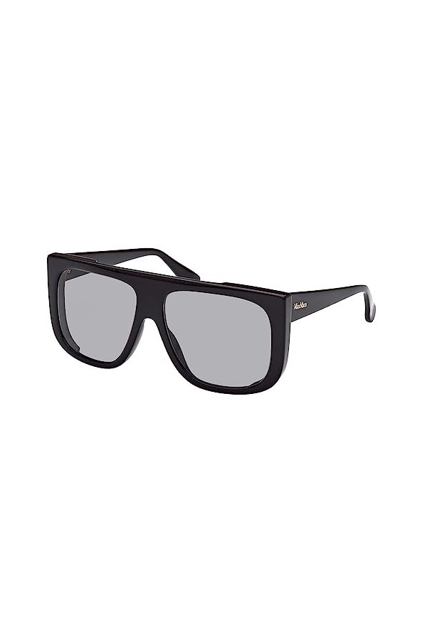 MaxMara Eileen Lunettes de Soleil, Noir Brillant, 60/15/135 Femme
