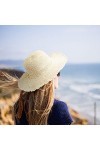 MaoXinTek Chapeau de Paille Femme Large Disquette Bord Chapeau de Soleil UV Protection Dété Pliable Plage Cap pour Loisirs V