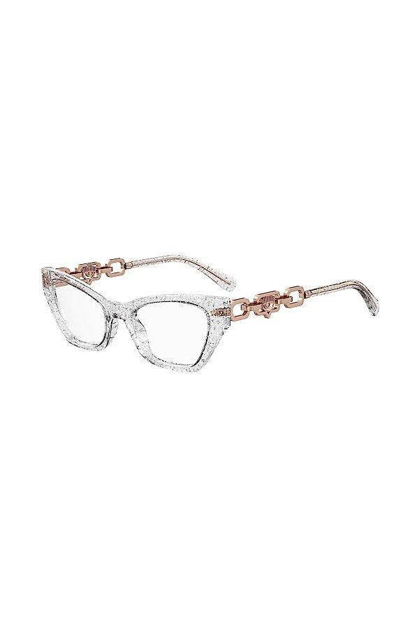 CHIARA FERRAGNI CF 7020 Lunettes de Soleil, Argenté Paillettes, 51 Femme