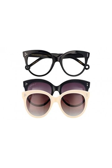 Hally & Son Hs858c01 Lunettes de Soleil, Noir, 53 Femme