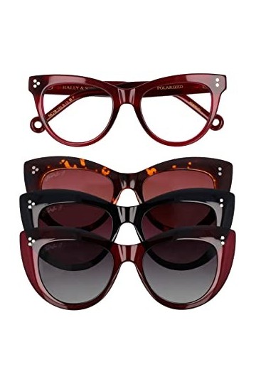 Hally & Son HS805V04 Lunettes de Soleil, Burgundy, 50 Femme