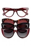Hally & Son HS805V04 Lunettes de Soleil, Burgundy, 50 Femme