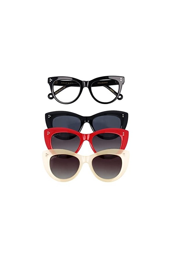 Hally & Son HS805V01 Lunettes de Soleil, Black, 50 Femme