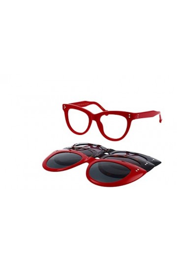 Hally & Son HS805V07 Lunettes de Soleil, Red, 50 Femme