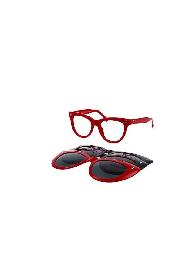 Hally & Son HS805V07 Lunettes de Soleil, Red, 50 Femme