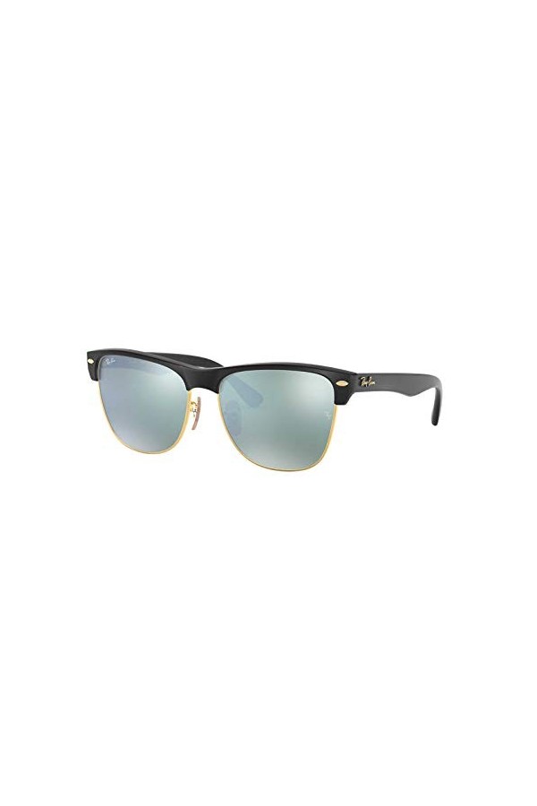 Ray-Ban Clubmaster Oversized Montures de Lunettes, Demi Shiny Black/Vert Clair Argent Miroir, 57 mm Homme