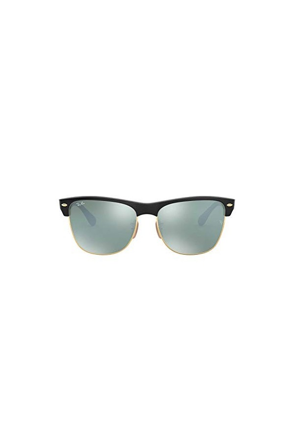 Ray-Ban Clubmaster Oversized Montures de Lunettes, Demi Shiny Black/Vert Clair Argent Miroir, 57 mm Homme