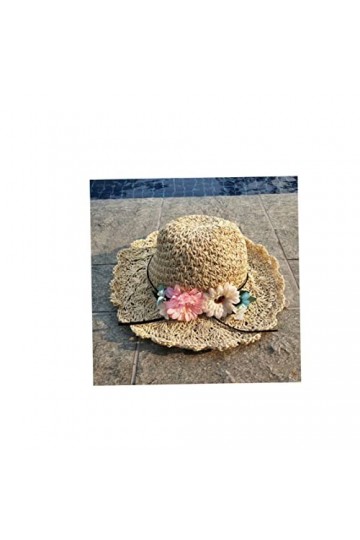 Chapeau De pour Femme, Chapeau De Protection UV, Chapeaux De Paille en Raphia Vintage Large Grand Chapeau De À Franges Solide