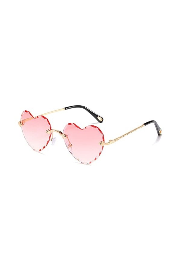 DieffematicTYJ Lunette De Soleil Lunettes de Soleil sans Chasse Lunettes de Soleil à la Tendance Sunglasses en Forme de cœur 