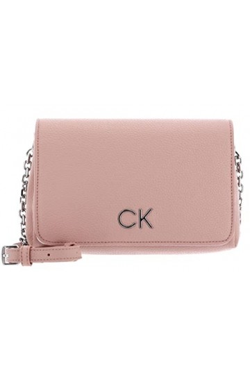Calvin Klein Sac Femme Re-Lock Shoulder Bag Flap Petit Modèle, Rose Cafe Au Lait , Taille Standard