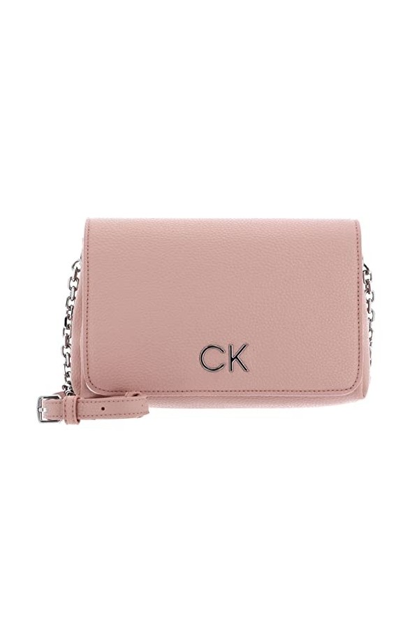 Calvin Klein Sac Femme Re-Lock Shoulder Bag Flap Petit Modèle, Rose Cafe Au Lait , Taille Standard