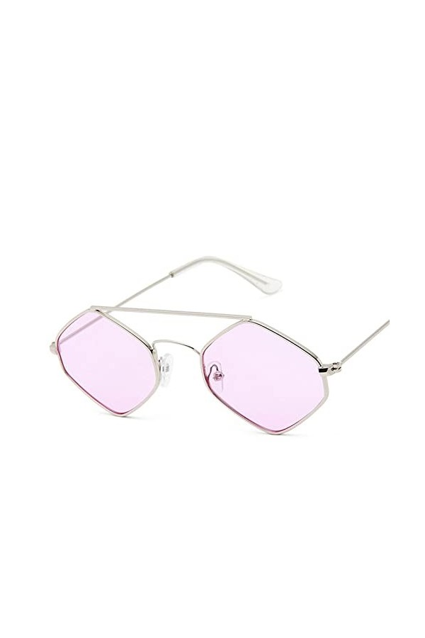 DieffematicTYJ Lunette De Soleil Lunettes de Soleil Diamant Mode Femmes rétro métal Double Poutre Lunettes Sauvages Lunettes 
