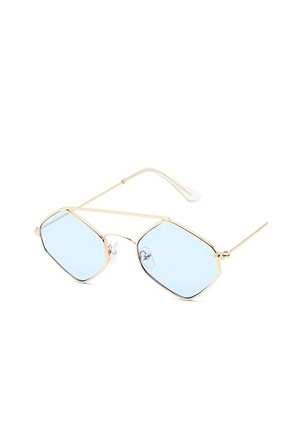 DieffematicTYJ Lunette De Soleil Lunettes de Soleil Diamant Mode Femmes rétro métal Double Poutre Lunettes Sauvages Lunettes 
