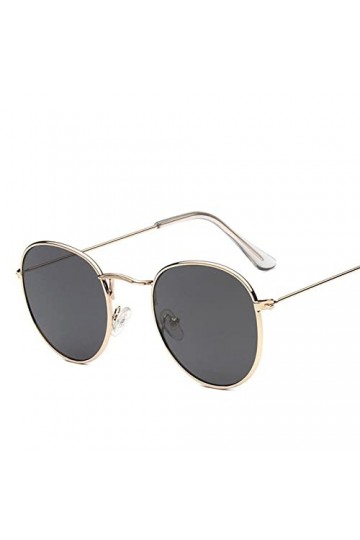 DieffematicTYJ Lunette De Soleil Lunettes de Soleil Rondes de Petit Cadre Classiques Femmes/Hommes Alliage Miroir Lunettes de