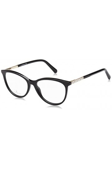 Swarovski Sk5396 Lunettes de Soleil, Noir Brillant, 52 Femme