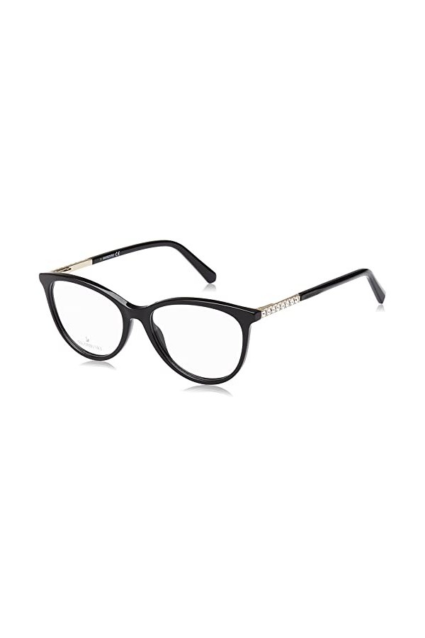 Swarovski Sk5396 Lunettes de Soleil, Noir Brillant, 52 Femme