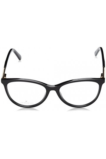 Swarovski Sk5396 Lunettes de Soleil, Noir Brillant, 52 Femme