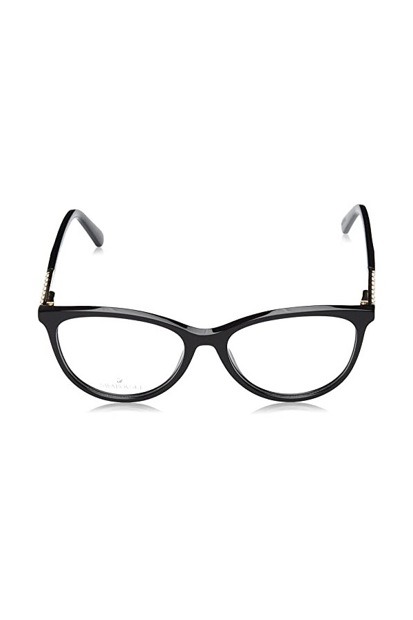 Swarovski Sk5396 Lunettes de Soleil, Noir Brillant, 52 Femme