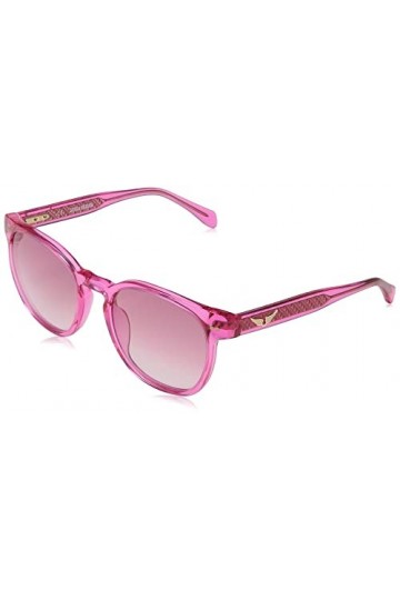 Zadig & Voltaire Szv323 Lunettes de Soleil, Shiny Transparent Fuxia, 53 Femme