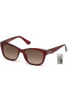 Guess GU7538 66F 54MM Shiny Red/Gradient Brown Rectangular Sunglasses for Women + FREE Complimentary Eyewear Kit