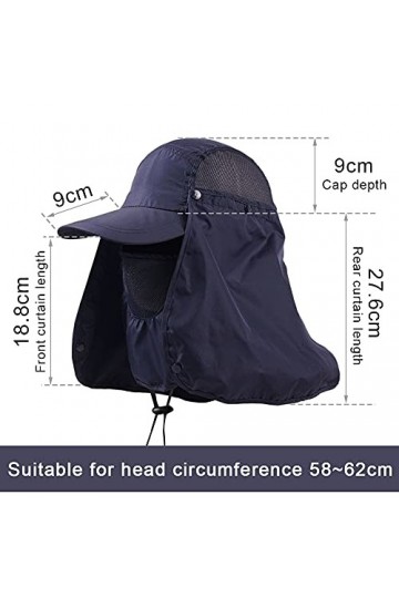 QSXX Chapeau de Pêche Protection UV Protection Solaire Casquette UPF 50+ Chapeaux de Pêche Respirants avec Protection UV à 36