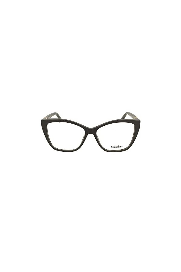 MaxMara MM5036 Lunettes de Soleil, Noir Brillant, Taille Unique Femme