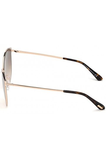 Tom Ford FT0654 28F Shiny Rose Gold Zeila Cats Eyes Sunglasses Lens Category 2 Size 60mm