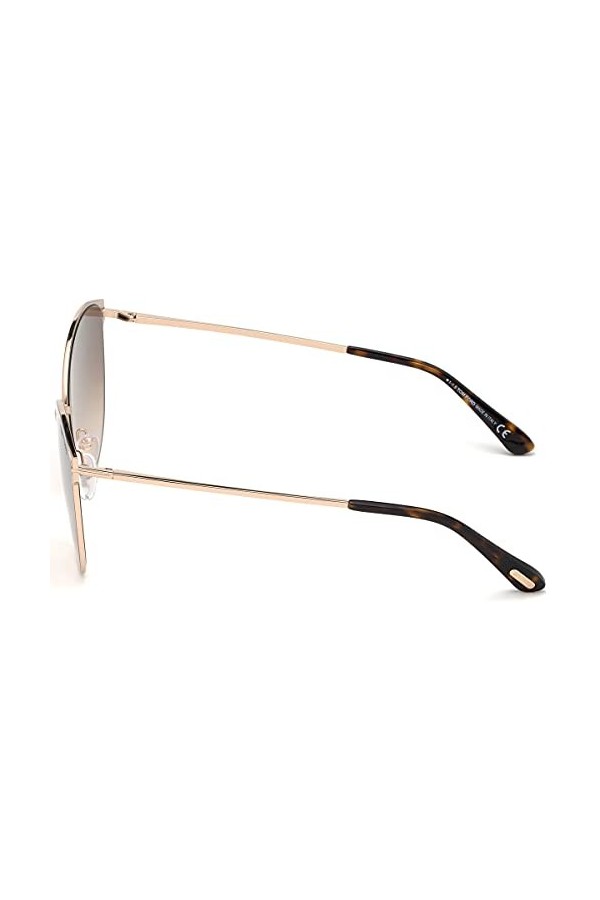 Tom Ford FT0654 28F Shiny Rose Gold Zeila Cats Eyes Sunglasses Lens Category 2 Size 60mm